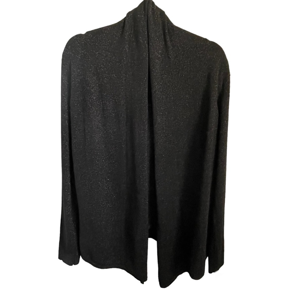 Micheal Kors Black Sparkle Open Front Cardigan with attached tank - L